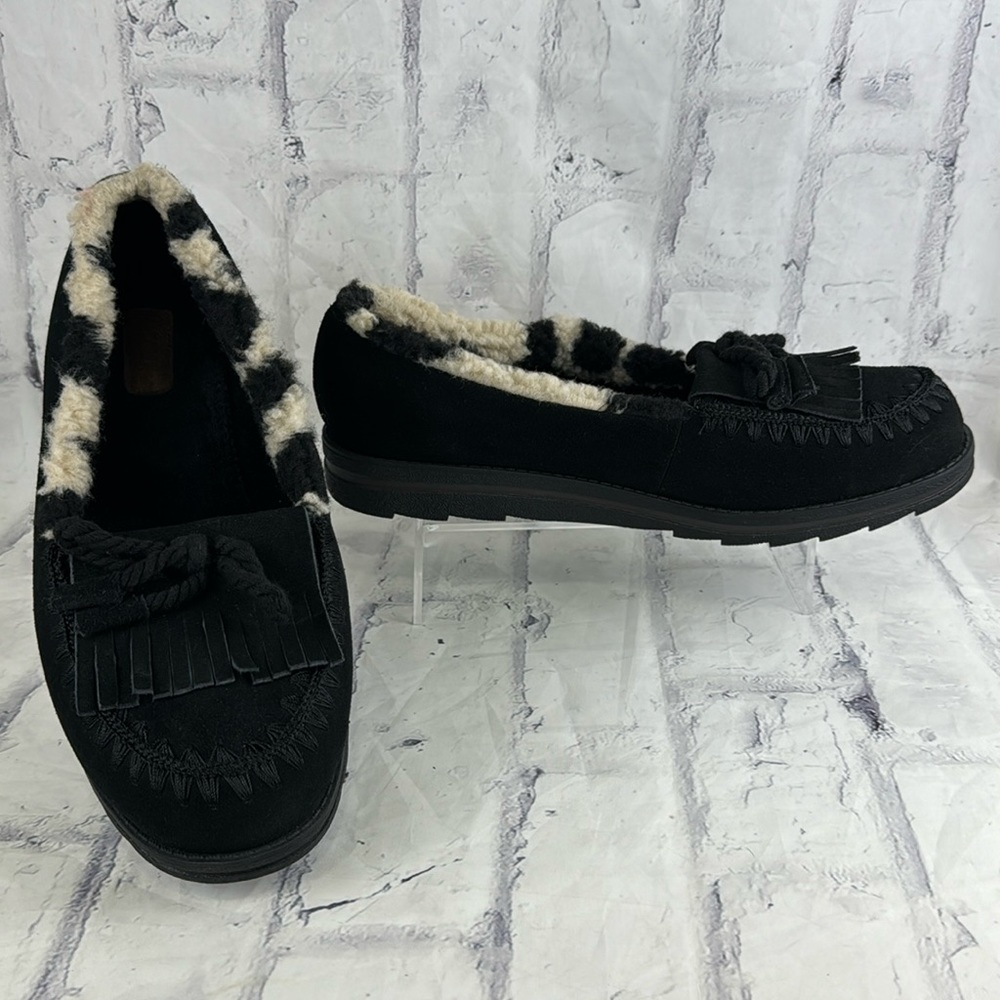 Muk Luks Ziggy Santa Monica Moccasin Slipper Faux Fur Lined Suede Slip-On